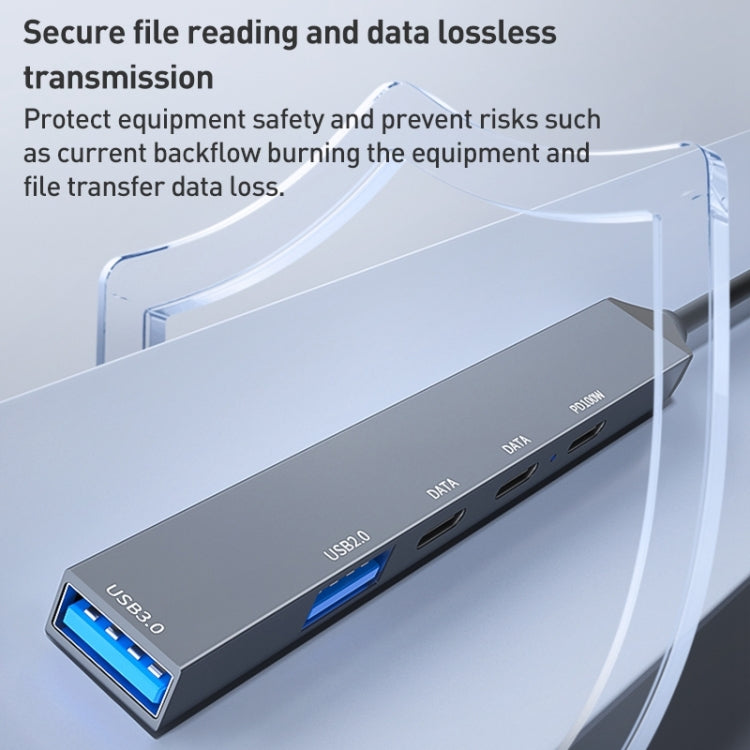ADS-809D 5 in 1 USB + Type-C to PD100W + USB3.0/2.0 + Type-C HUB Docking Station(Space Grey) - HoMEdemic™ 