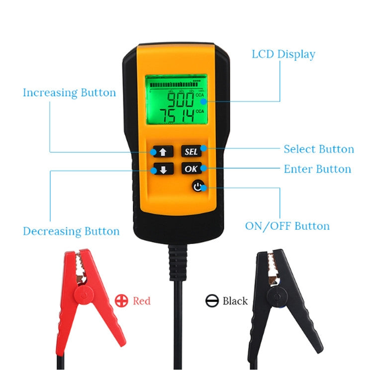 AE300 Car 12V Digital Battery Tester Analyzer, Digital Battery Tester - HoMEdemic™ 