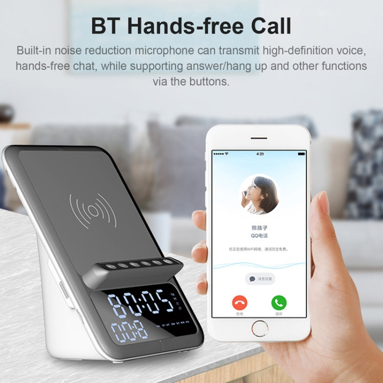 AEC BT512 Multifunctional Bluetooth Speaker 10W Wireless Charger LED Desktop Electronic Alarm Clock - HoMEdemic™ 
