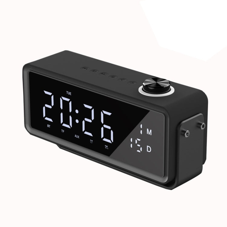 AEC K5 Mirror Alarm Clock Bluetooth Speakers with LED Light Support TF / FM(Black) - HoMEdemic™ 