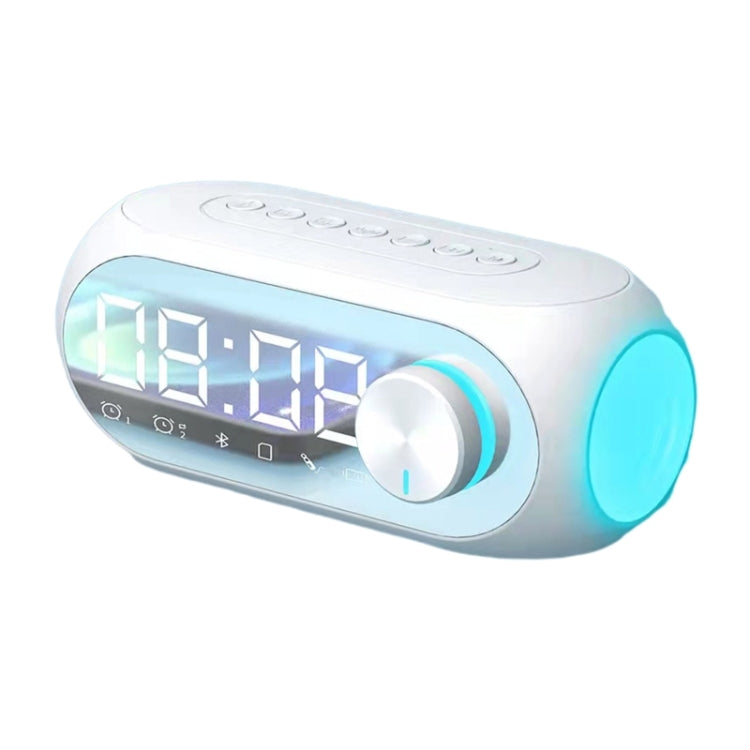 AEC S8 Alarm Clock Bluetooth Speakers with LED Light Support TF / FM(White) - HoMEdemic™ 