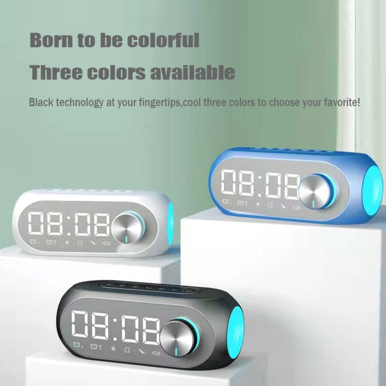 AEC S8 Alarm Clock Bluetooth Speakers with LED Light Support TF / FM(White) - HoMEdemic™ 