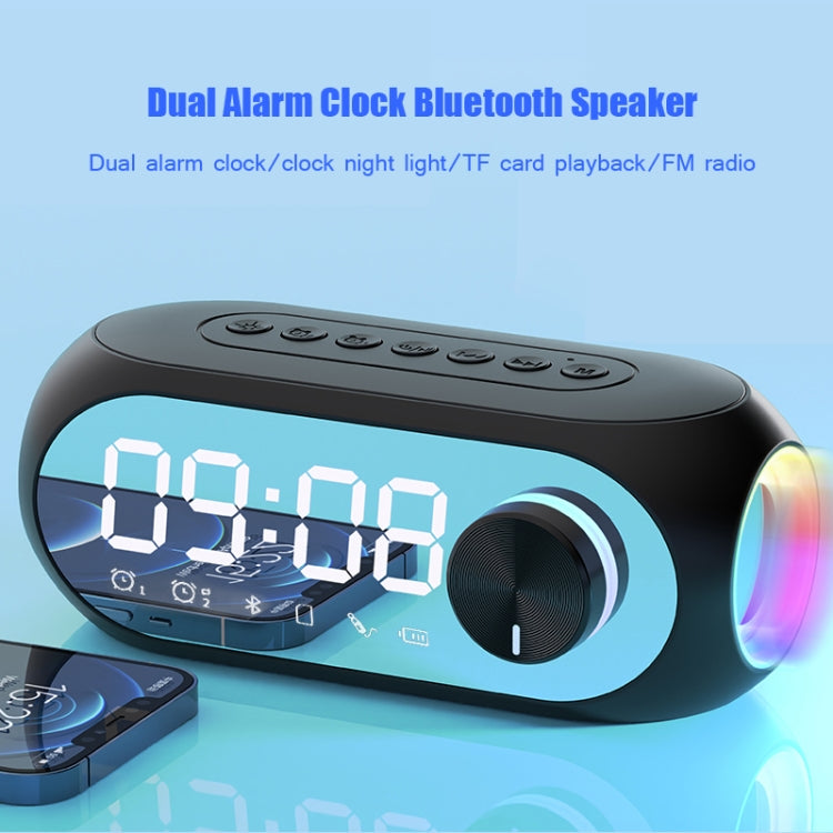 AEC S8 Alarm Clock Bluetooth Speakers with LED Light Support TF / FM(White) - HoMEdemic™ 