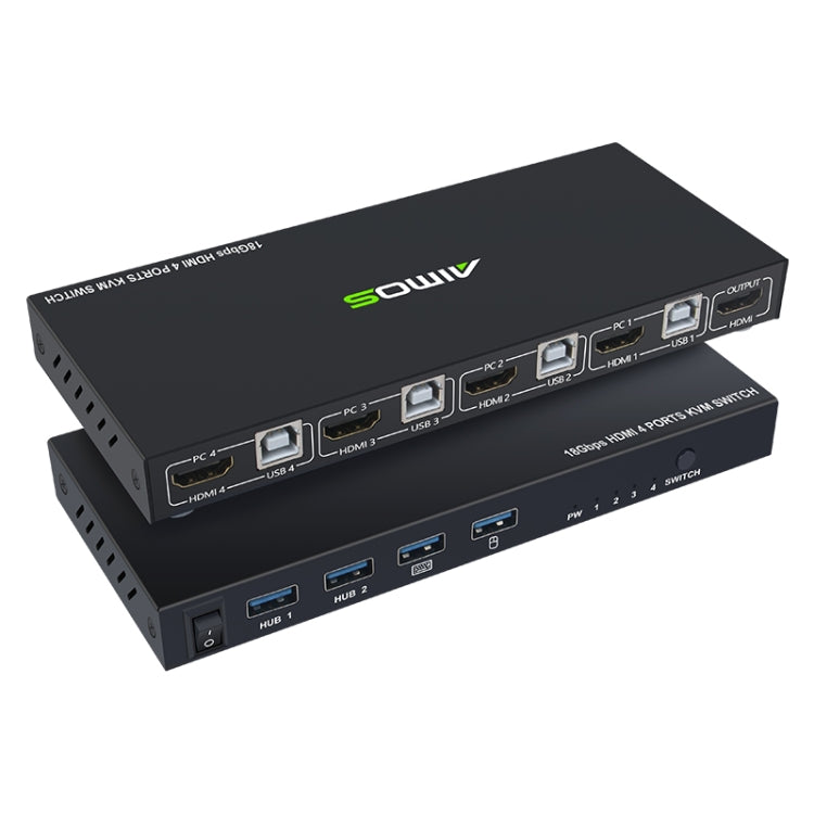 AIMOS AM-KVM401 4K 60Hz HDMI 4 In 1 Out KVM Switch - HoMEdemic™ 