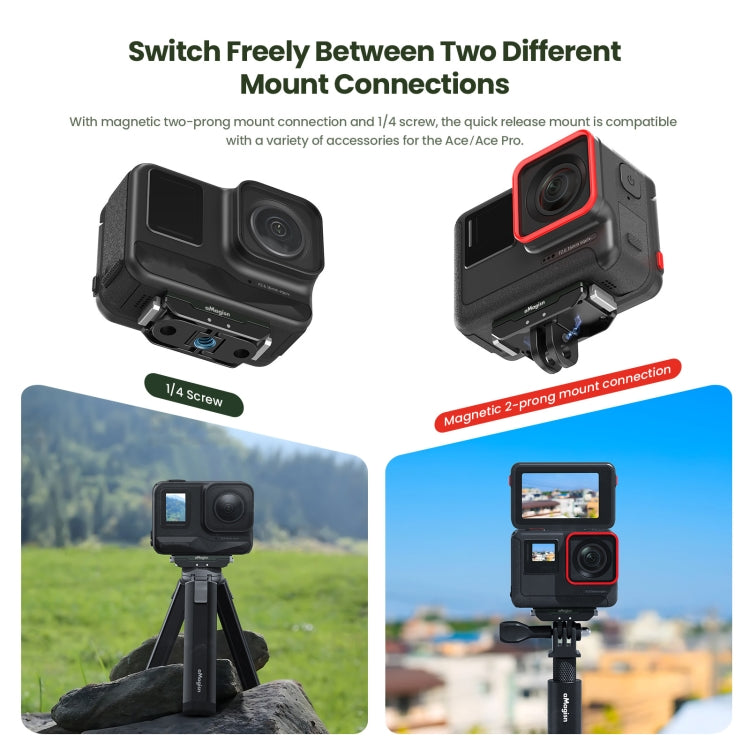 AMagisn Metal Magnetic Quick Release + Top Cover, For Insta360 Ace / Ace Pro / X5 / X3 / X2 / GoPro HERO12 Black - HoMEdemic™ 