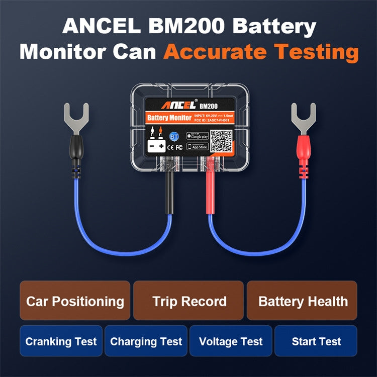 ANCEL BM200 12V Bluetooth 4.2 Car Battery Analysis and Detection Tool Battery Tester - HoMEdemic™ 