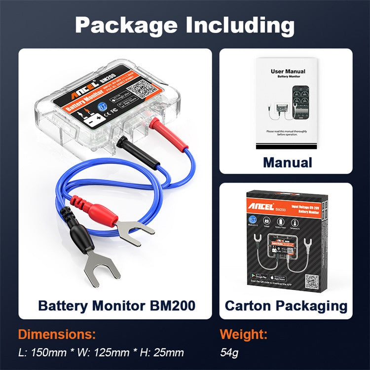 ANCEL BM200 12V Bluetooth 4.2 Car Battery Analysis and Detection Tool Battery Tester - HoMEdemic™ 