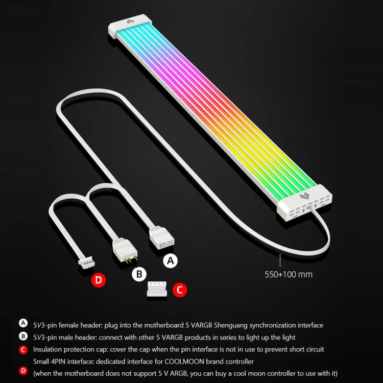 AOSOR AL300 Computer Glow Line ARGB Neon Cable Motherboard Chassis Light Strip Light Board Decoration(Black) - HoMEdemic™ 
