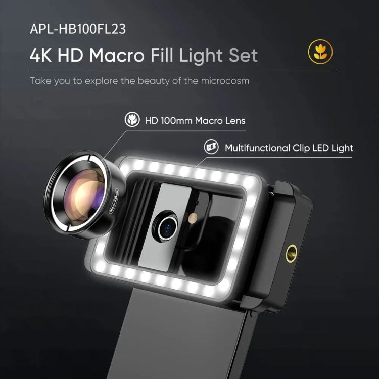 APEXEL 4K HD 100mm Macro Lens With LED Fill Light Set for Smartphones - HoMEdemic™ 