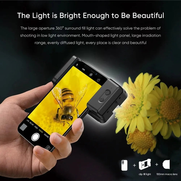 APEXEL 4K HD 100mm Macro Lens With LED Fill Light Set for Smartphones - HoMEdemic™ 