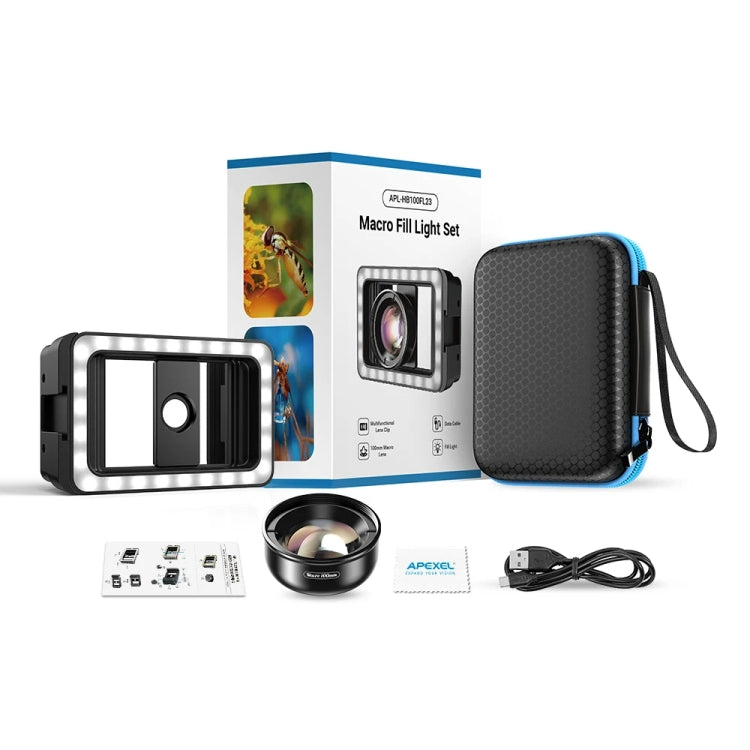 APEXEL 4K HD 100mm Macro Lens With LED Fill Light Set for Smartphones - HoMEdemic™ 