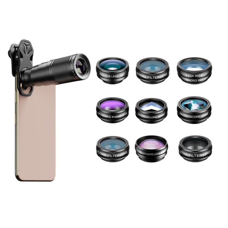 APEXEL APL-22XDG9 22X External Camera Adjustable Focus Mobile Phone Lens(10 in 1) - HoMEdemic™ 