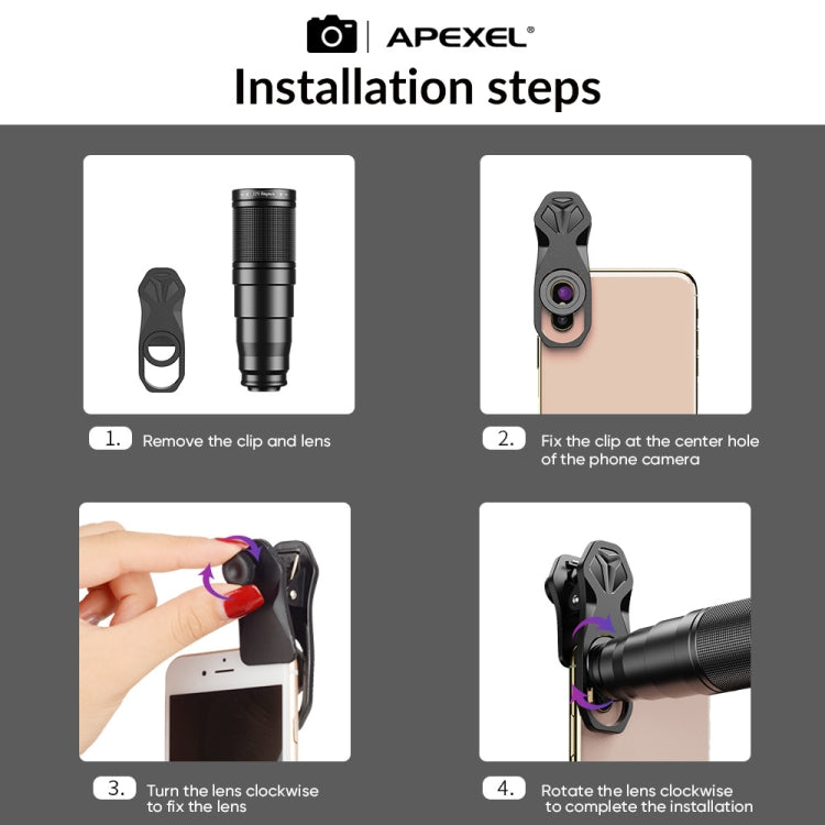 APEXEL APL-22XDG9 22X External Camera Adjustable Focus Mobile Phone Lens(10 in 1) - HoMEdemic™ 
