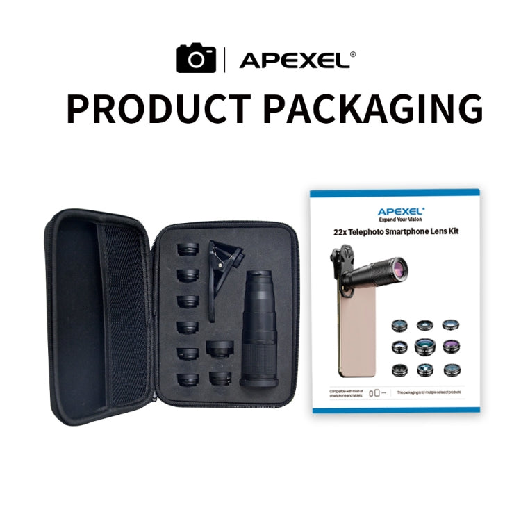 APEXEL APL-22XDG9 22X External Camera Adjustable Focus Mobile Phone Lens(10 in 1) - HoMEdemic™ 