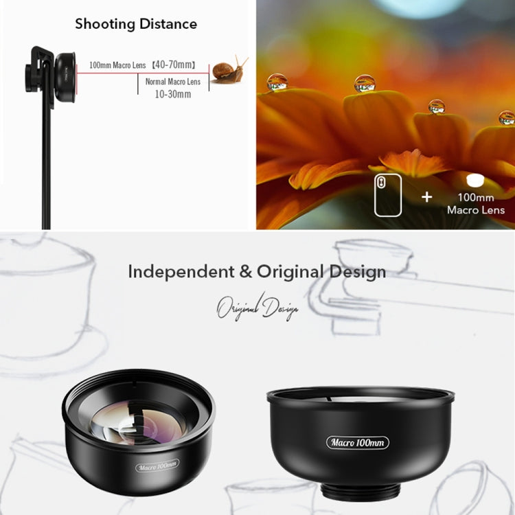 APEXEL APL-HB100MM HD Insect Jewelry 100 Micro External Mobile Phone Lens(Telephoto Clip) - HoMEdemic™ 