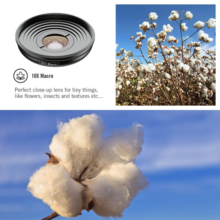 APEXEL APL-HB10X Macro Lens Telephoto Clip + Star Light Filter + CPL Phone Lens Kit - HoMEdemic™ 