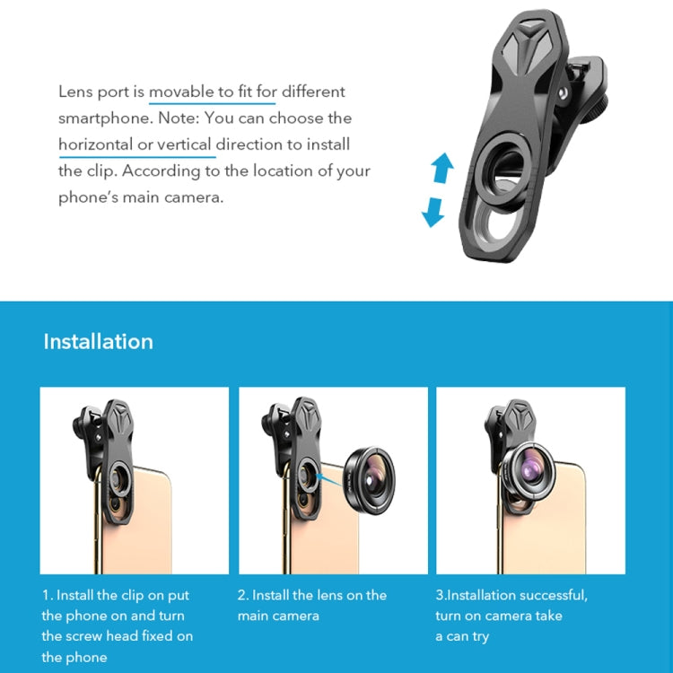 APEXEL APL-HB5 5 in 1 Wide Angle Macro Fisheye HD External Mobile Phone Lens(Set) - HoMEdemic™ 