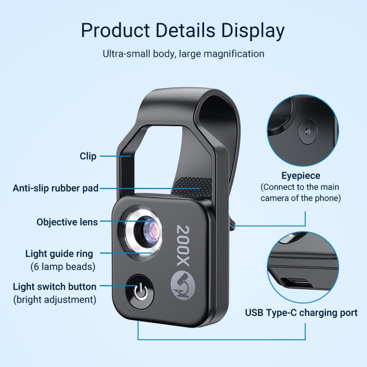 APEXEL APL-MS002CWH 200x High-Definition Children Science Education Microphone Lens With CPL(Black) - HoMEdemic™ 