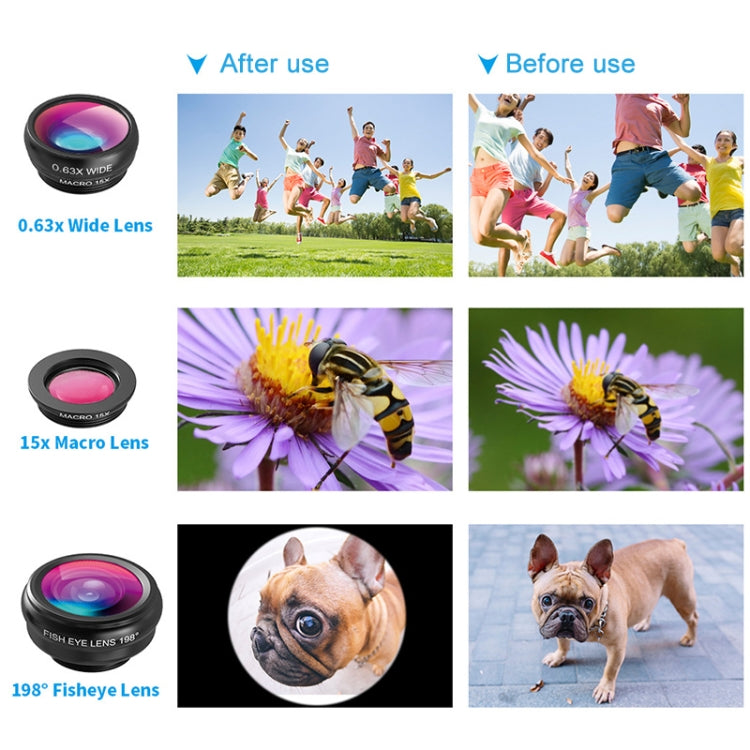APEXEL APL-T18XBZJ5 4 in 1 18X Telescope + 0.63X Wide Lens + 198 Degrees Fisheye Lens + 15X Macro Lens Universal External Camera Phone Lens - HoMEdemic™ 