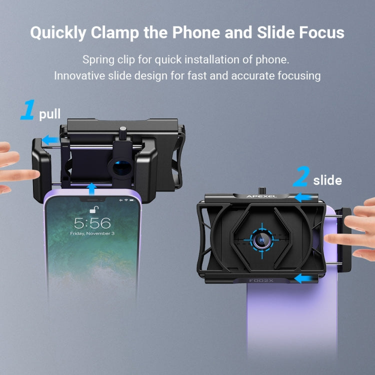 APEXEL F002X Universal Phone Adapter for Monoculars Binoculars Smartphone Holder Clip(Green) - HoMEdemic™ 