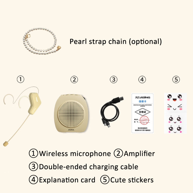 ASiNG S16  2.4G Wireless Voice Amplifier with Headset Microphone for Teachers Tour Guides With Strap Chain - HoMEdemic™ 