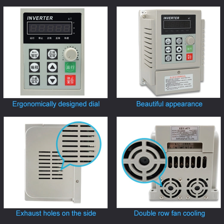 AT1-0450X 0.45KW 220V Single-phase Input Three-phase Output Inverter Motor Governor, AT1-0450X - HoMEdemic™ 