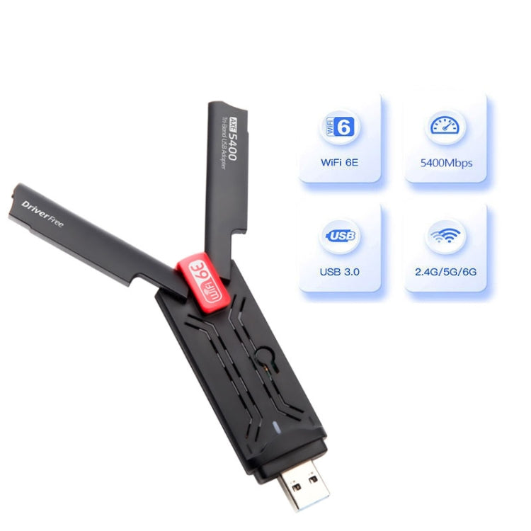 AX5400M 2.4G/5G/6G WIFI 6E Standard USB 3.0 Network Card WIFI Transmitter Receiver(Black) - HoMEdemic™ 
