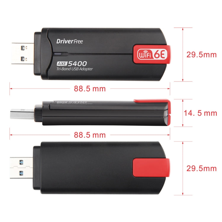 AX5400M 2.4G/5G/6G WIFI 6E Standard USB 3.0 Network Card WIFI Transmitter Receiver(Black) - HoMEdemic™ 