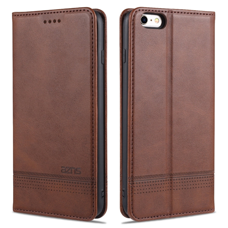 AZNS Magnetic Calf Texture Horizontal Flip Leather Case with Card Slots & Holder & Wallet For iPhone 6(Dark Brown) - HoMEdemic™ 