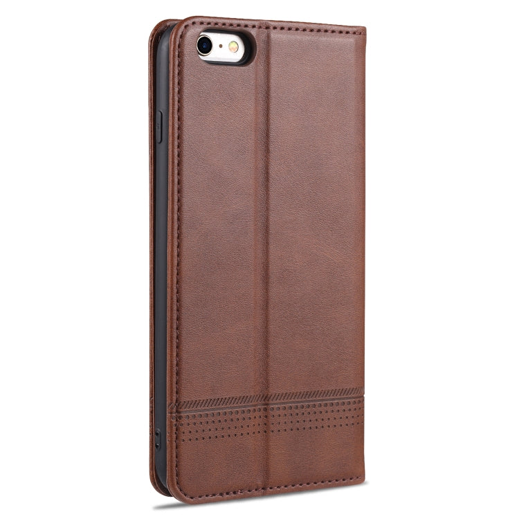 AZNS Magnetic Calf Texture Horizontal Flip Leather Case with Card Slots & Holder & Wallet For iPhone 6(Dark Brown) - HoMEdemic™ 
