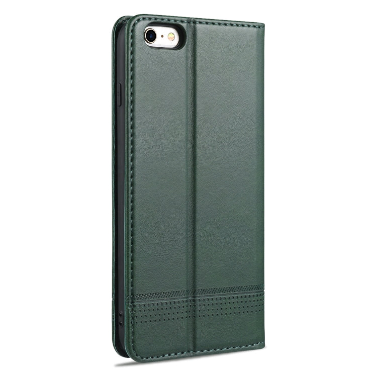 AZNS Magnetic Calf Texture Horizontal Flip Leather Case with Card Slots & Holder & Wallet For iPhone 6(Dark Green) - HoMEdemic™ 