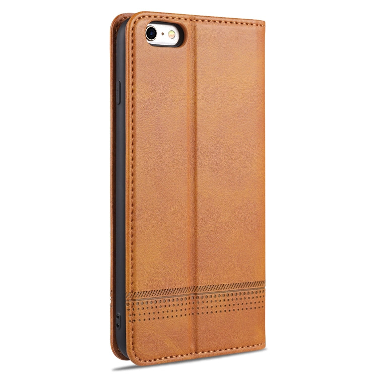 AZNS Magnetic Calf Texture Horizontal Flip Leather Case with Card Slots & Holder & Wallet For iPhone 6 Plus(Light Brown) - HoMEdemic™ 