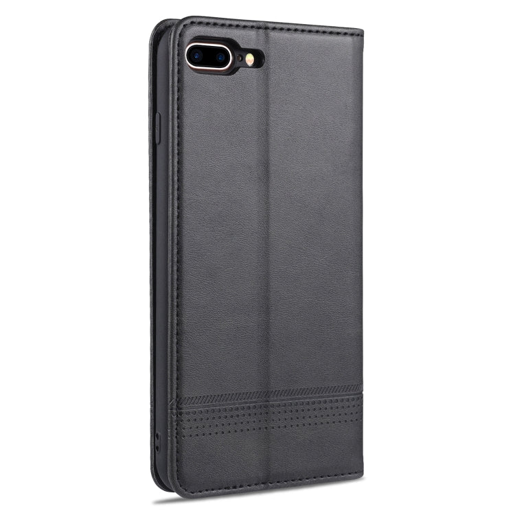 AZNS Magnetic Calf Texture Horizontal Flip Leather Case with Card Slots & Holder & Wallet For iPhone 8 Plus/7 Plus(Black) - HoMEdemic™ 