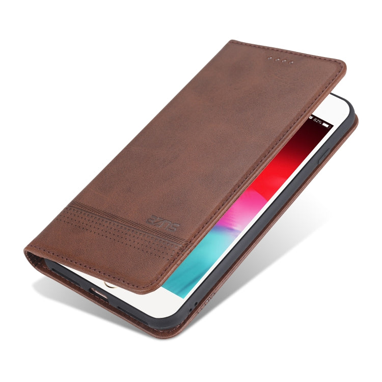 AZNS Magnetic Calf Texture Horizontal Flip Leather Case with Card Slots & Holder & Wallet For iPhone 8 Plus/7 Plus(Dark Brown) - HoMEdemic™ 