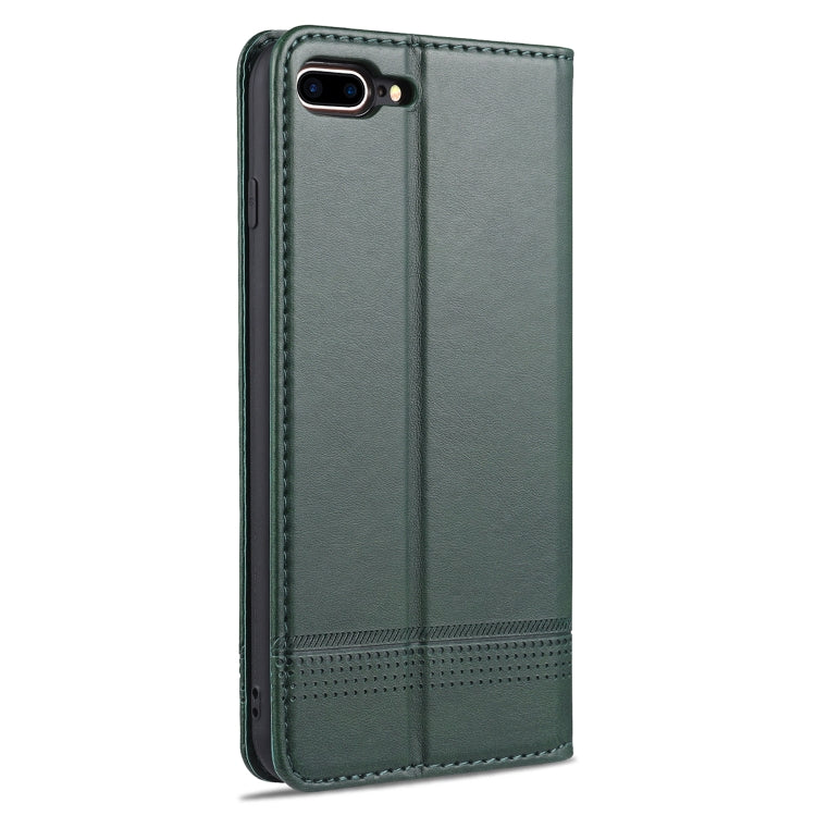 AZNS Magnetic Calf Texture Horizontal Flip Leather Case with Card Slots & Holder & Wallet For iPhone 8 Plus/7 Plus(Dark Green) - HoMEdemic™ 