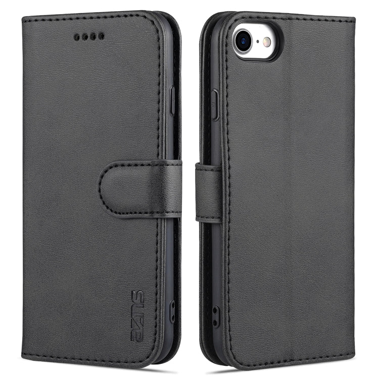 AZNS Skin Feel Calf Texture Horizontal Flip Leather Case with Card Slots & Holder & Wallet For iPhone 7 / 8 / SE (2020)(Black) - HoMEdemic™ 