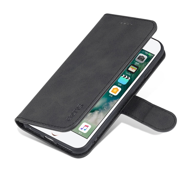 AZNS Skin Feel Calf Texture Horizontal Flip Leather Case with Card Slots & Holder & Wallet For iPhone 7 / 8 / SE (2020)(Black) - HoMEdemic™ 