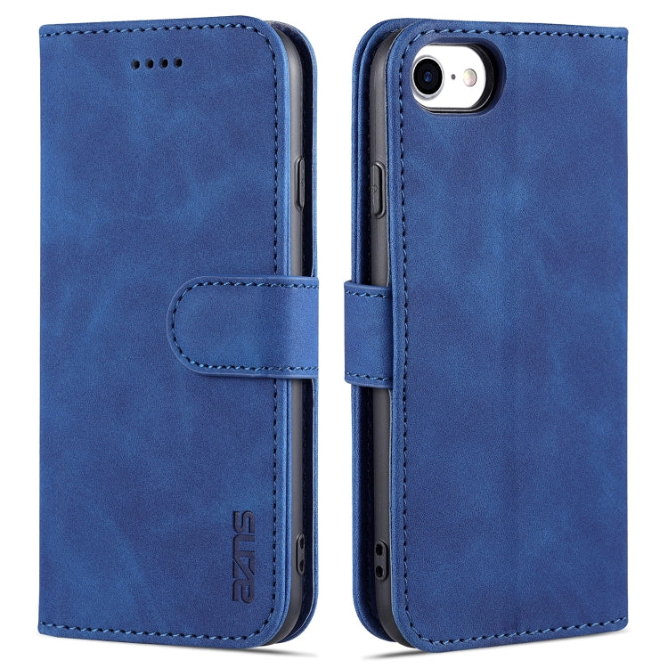 AZNS Skin Feel Calf Texture Horizontal Flip Leather Case with Card Slots & Holder & Wallet For iPhone 7 / 8 / SE (2020)(Blue) - HoMEdemic™ 
