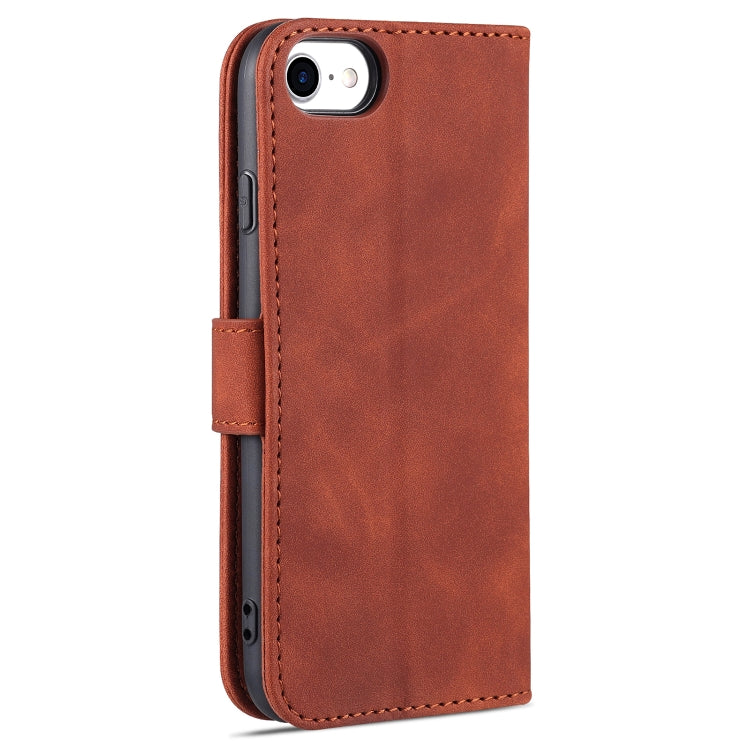AZNS Skin Feel Calf Texture Horizontal Flip Leather Case with Card Slots & Holder & Wallet For iPhone 7 / 8 / SE (2020)(Brown) - HoMEdemic™ 