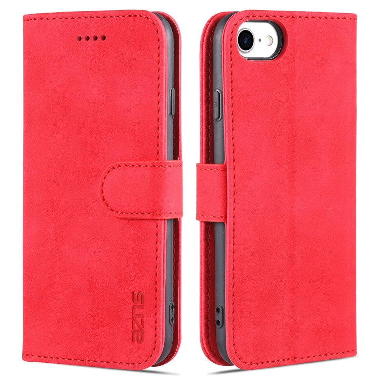 AZNS Skin Feel Calf Texture Horizontal Flip Leather Case with Card Slots & Holder & Wallet For iPhone 7 / 8 / SE (2020)(Red) - HoMEdemic™ 