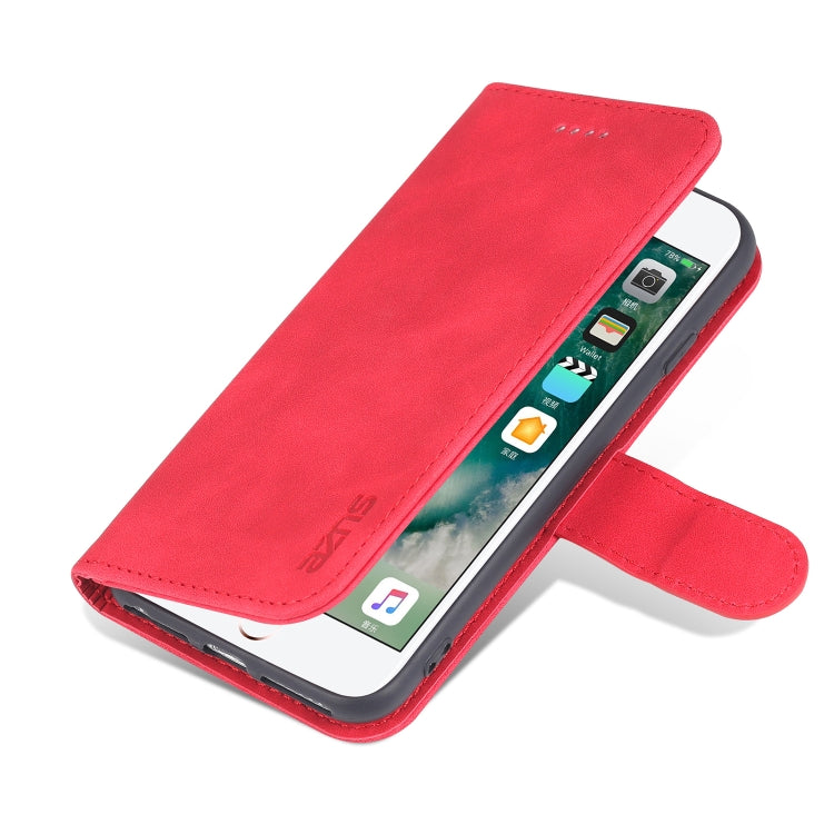 AZNS Skin Feel Calf Texture Horizontal Flip Leather Case with Card Slots & Holder & Wallet For iPhone 7 / 8 / SE (2020)(Red) - HoMEdemic™ 