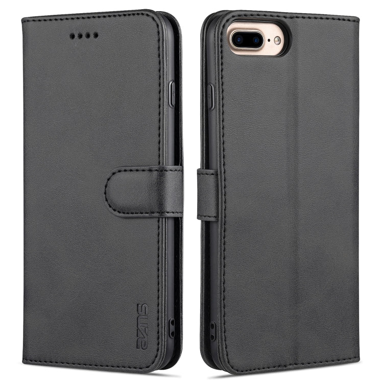 AZNS Skin Feel Calf Texture Horizontal Flip Leather Case with Card Slots & Holder & Wallet For iPhone 7 Plus / 8 Plus(Black) - HoMEdemic™ 