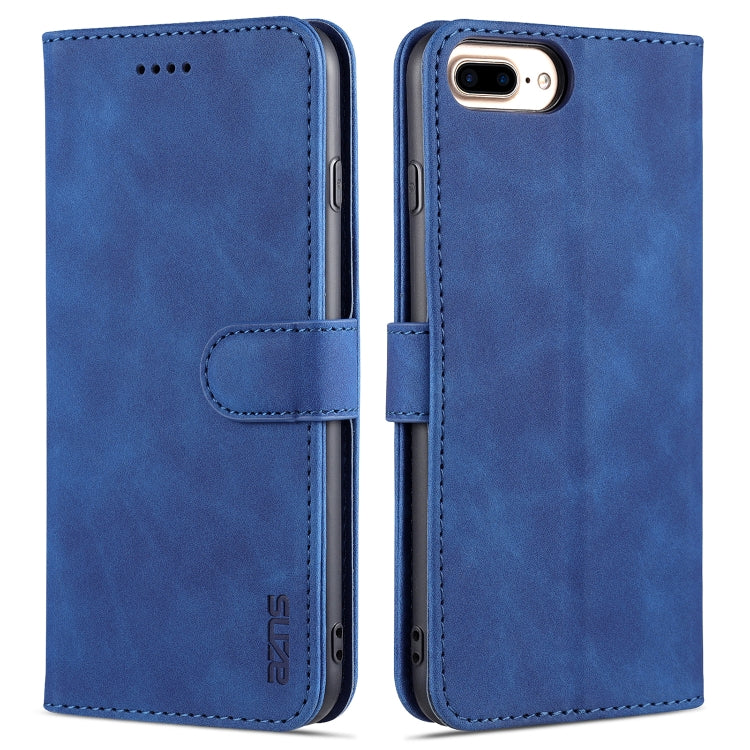 AZNS Skin Feel Calf Texture Horizontal Flip Leather Case with Card Slots & Holder & Wallet For iPhone 7 Plus / 8 Plus(Blue) - HoMEdemic™ 