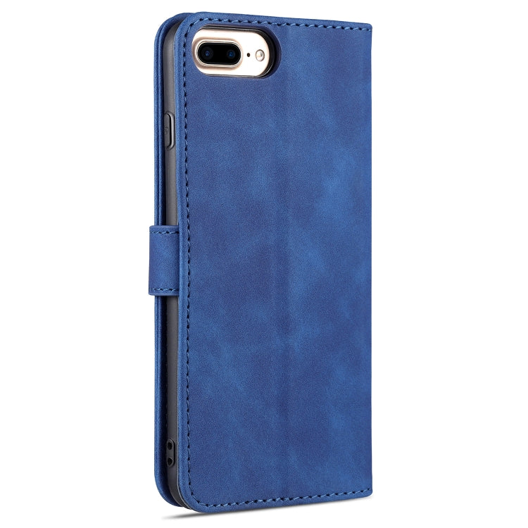 AZNS Skin Feel Calf Texture Horizontal Flip Leather Case with Card Slots & Holder & Wallet For iPhone 7 Plus / 8 Plus(Blue) - HoMEdemic™ 