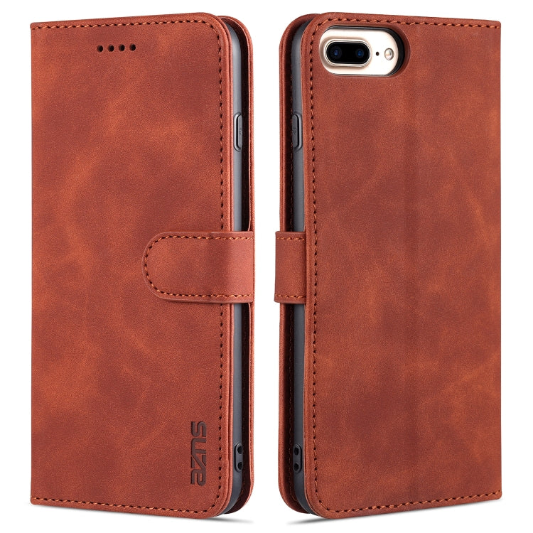 AZNS Skin Feel Calf Texture Horizontal Flip Leather Case with Card Slots & Holder & Wallet For iPhone 7 Plus / 8 Plus(Brown) - HoMEdemic™ 