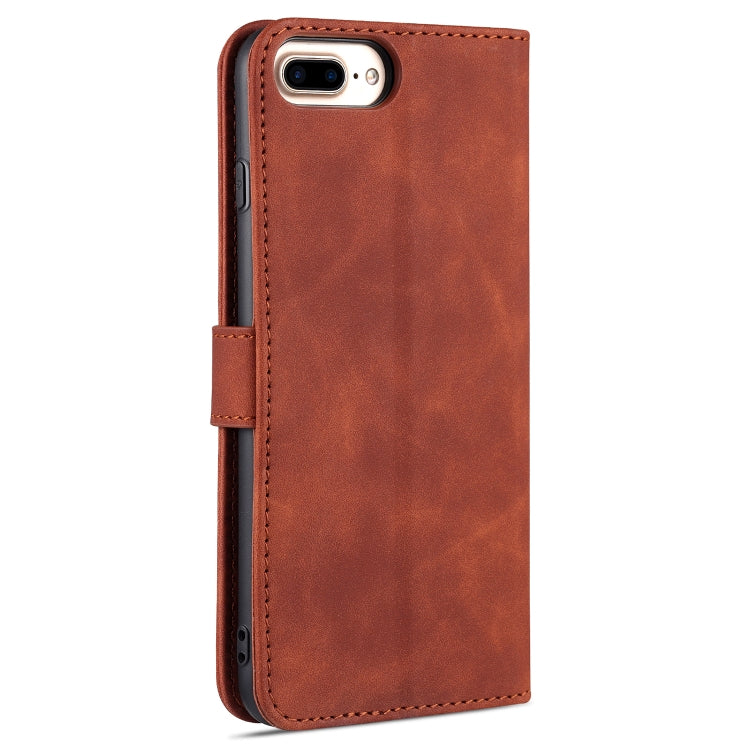 AZNS Skin Feel Calf Texture Horizontal Flip Leather Case with Card Slots & Holder & Wallet For iPhone 7 Plus / 8 Plus(Brown) - HoMEdemic™ 