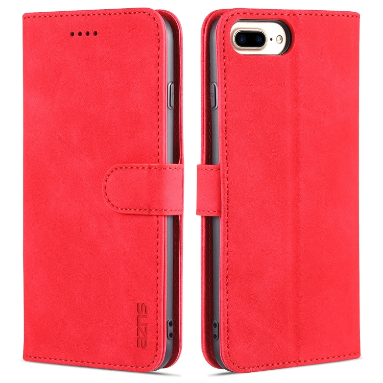 AZNS Skin Feel Calf Texture Horizontal Flip Leather Case with Card Slots & Holder & Wallet For iPhone 7 Plus / 8 Plus(Red) - HoMEdemic™ 