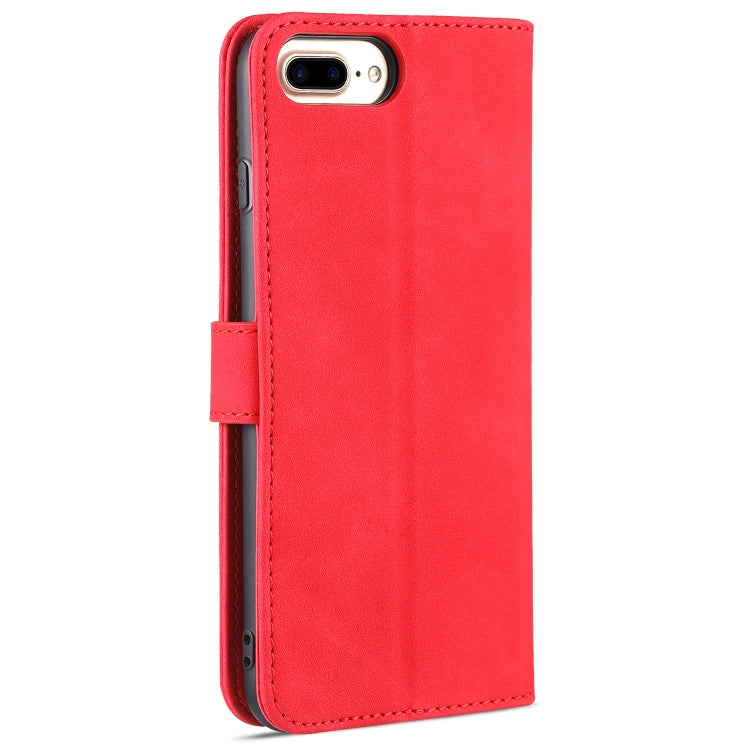 AZNS Skin Feel Calf Texture Horizontal Flip Leather Case with Card Slots & Holder & Wallet For iPhone 7 Plus / 8 Plus(Red) - HoMEdemic™ 