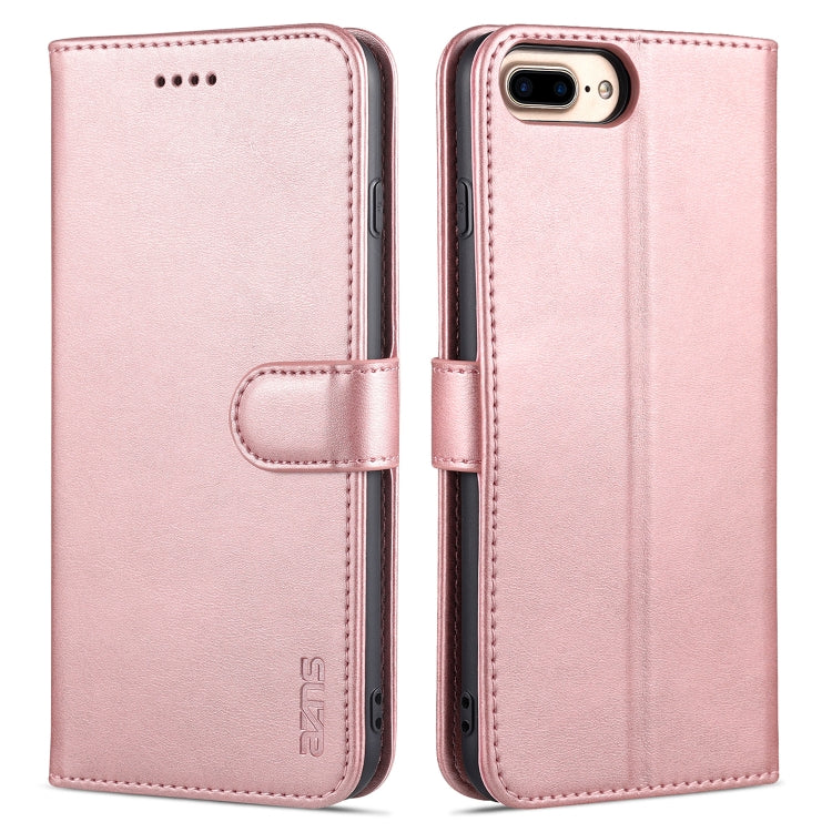 AZNS Skin Feel Calf Texture Horizontal Flip Leather Case with Card Slots & Holder & Wallet For iPhone 7 Plus / 8 Plus(Rose Gold) - HoMEdemic™ 