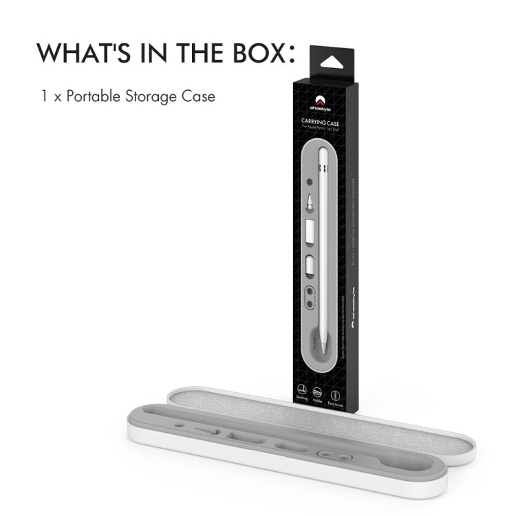 AahStyle PT121 For Apple Pencil 1 / 2 Magnetic Storage Convenient Pen Box(White) - HoMEdemic™ 